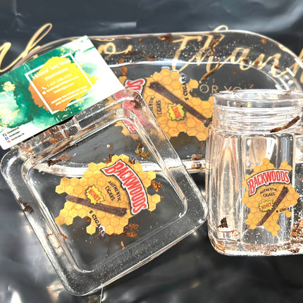 Custom Honey Backwood Trey Set