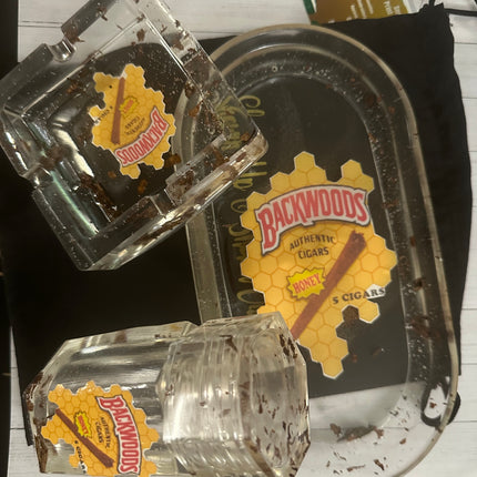 Custom Honey Backwood Trey Set