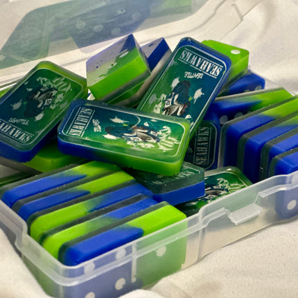 Custom Seattle Seahawks Fan Bundle ππ | Domino Set + Coasters + Tumbler + Ashtray