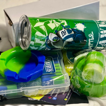 Custom Seattle Seahawks Fan Bundle ππ | Domino Set + Coasters + Tumbler + Ashtray