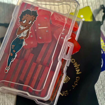 Custom Betty Boop Domino Set | Handmade Resin Dominoes | Personalized Gift | Glam Game Night | Collectible Betty Boop Decor