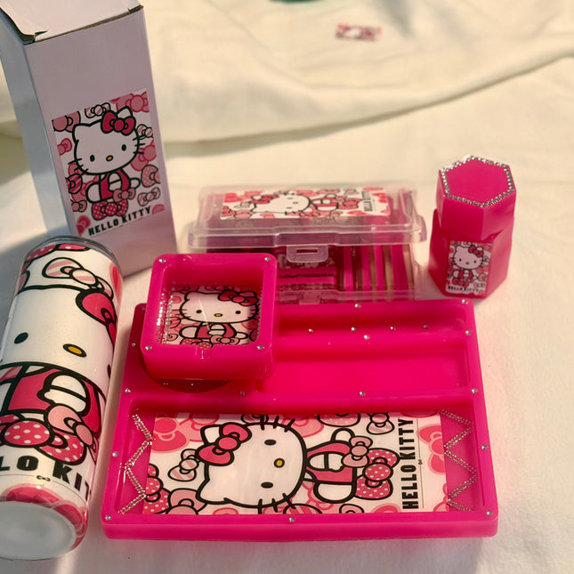 Hello Kitty Bundle with Tumbler,Domino Set,Rolling Tray,Ashtray, and Twist Top
Canister