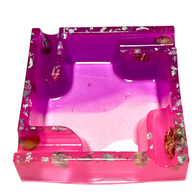 Ombre' Pink and Purple Ashtray #2