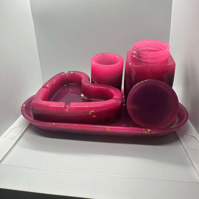 Customizable Blank Trey set with Twist Top Canister,Ashtray,Rolling Tray and Shot Glass Side View