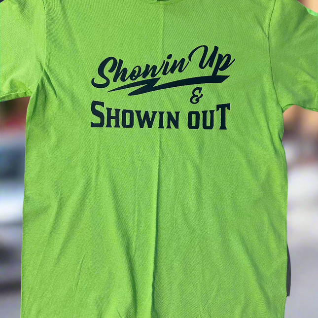 Green and Navy Blue Showin Up & Showin Out T-Shirts