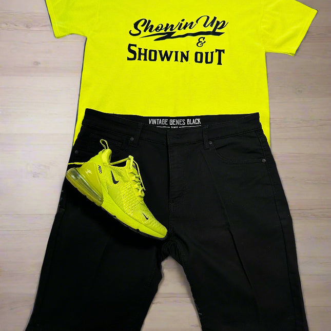 Atomic Yellow and Black Showin Up & Showin Out T-Shirts
